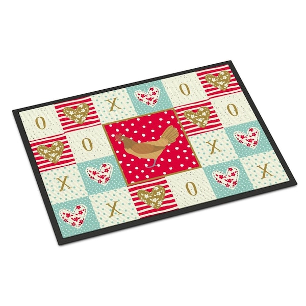Carolines Treasures 24 x 36 in. Frisian Friesian Chicken Love Indoor or Outdoor Mat CK5259JMAT - main